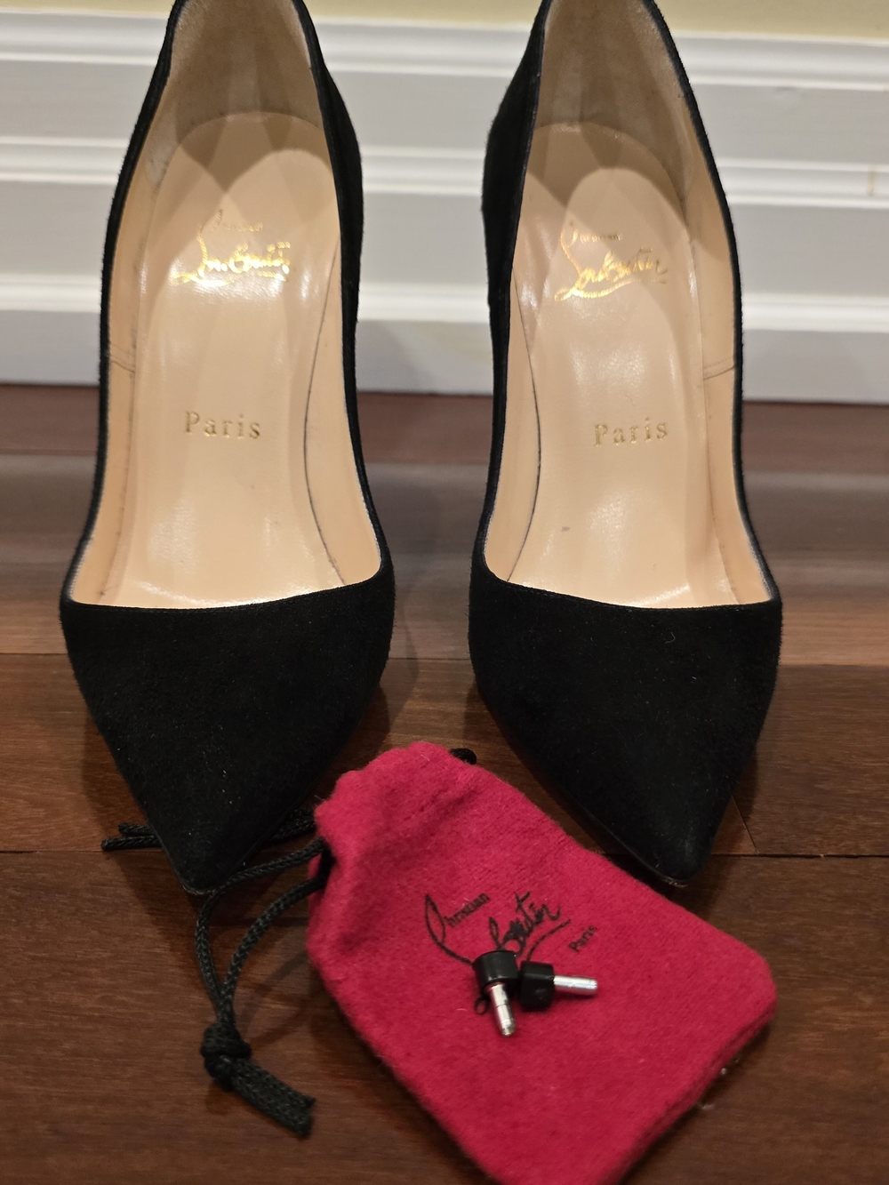 Christian Louboutin So Kate 120mm Black Suede Pointed Pumps with Red Dust Bag
